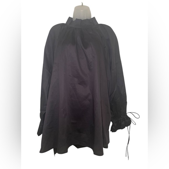 Harshman New NWT Black 100% Cotton Bianca Blouse Plus 3X - Picture 3 of 8